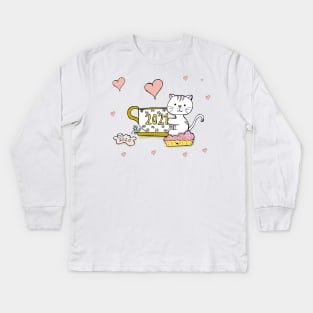 Welcome 2021. Goodbye 2020 Kids Long Sleeve T-Shirt